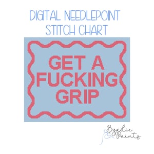 Lustiges Stickmuster | Digitaler Download | Griffbereit | Cute & Sassy Stichvorlage | 13 Maschenkarte