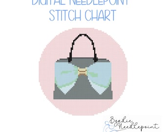 Handbag Ornament Needlepoint Pattern | 18 Mesh Chart (Digital Download)