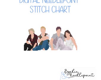 Dawson's Characters Needlepoint Pattern | 90s TV Chart, 18 mesh (Digital Download)