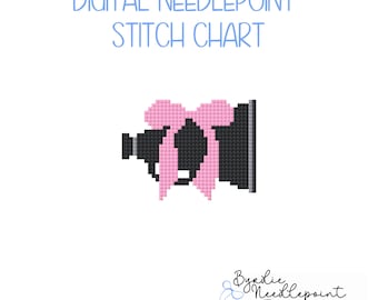 Mini Cheer Charm Digital Needlepoint Chart| Bag Charm Needlepoint Pattern | Digital Download | Cute Stitch Chart | 18 mesh chart