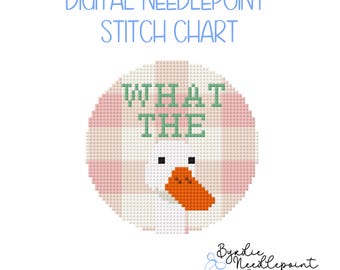 What the Duck Ornament Digital Needlepoint chart | Funny Needlepoint Pattern | Digital Download | 4x4 | 13 mesh chart