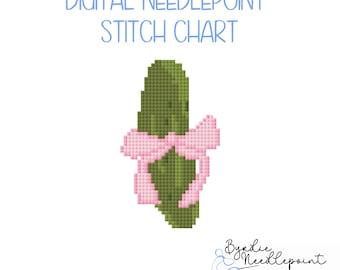 Emotional Support Pickle Needlepoint Pattern | Funny Stitch Chart, 13 mesh (Digital Download)
