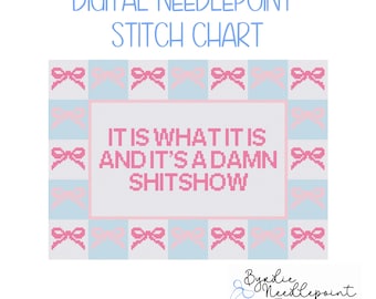 Funny Needlepoint Pattern | It Is What It Is Shitshow, 13 mesh (Digital Download)