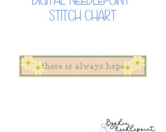 There Is Always Hope Key Fob Digital Needlepoint chart | Digital Download | Cute Stitch Chart | 13 mesh chart | Keychain