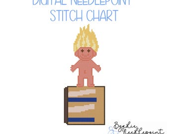 Geller Cup Needlepoint Pattern | 90s Nostalgia TV Show, 18 mesh (Digital Download)