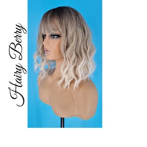 ponytail wig, blonde wig with bangs, short wig, wig with bangs, calico wig, calic wig, Wig, drag queen wig, ombre blonde wig, wigs
