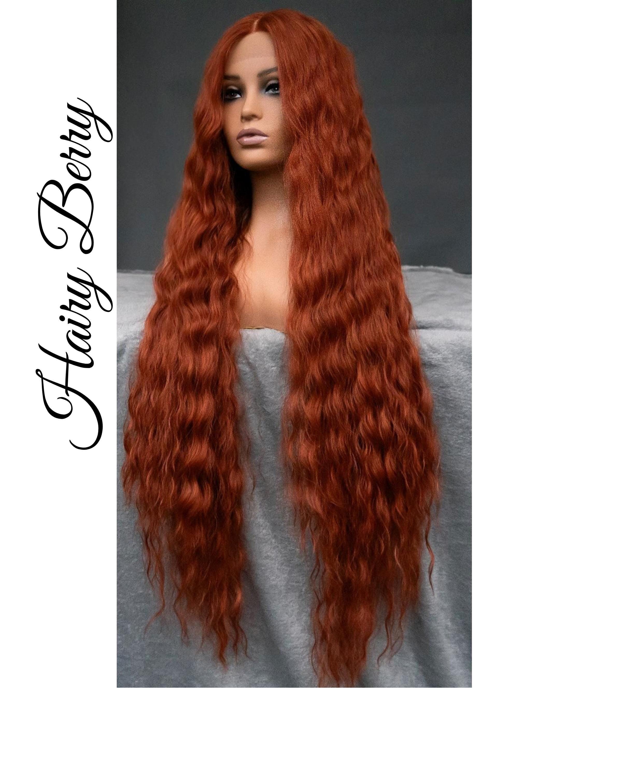 Long Wavy Copper Wig - Etsy