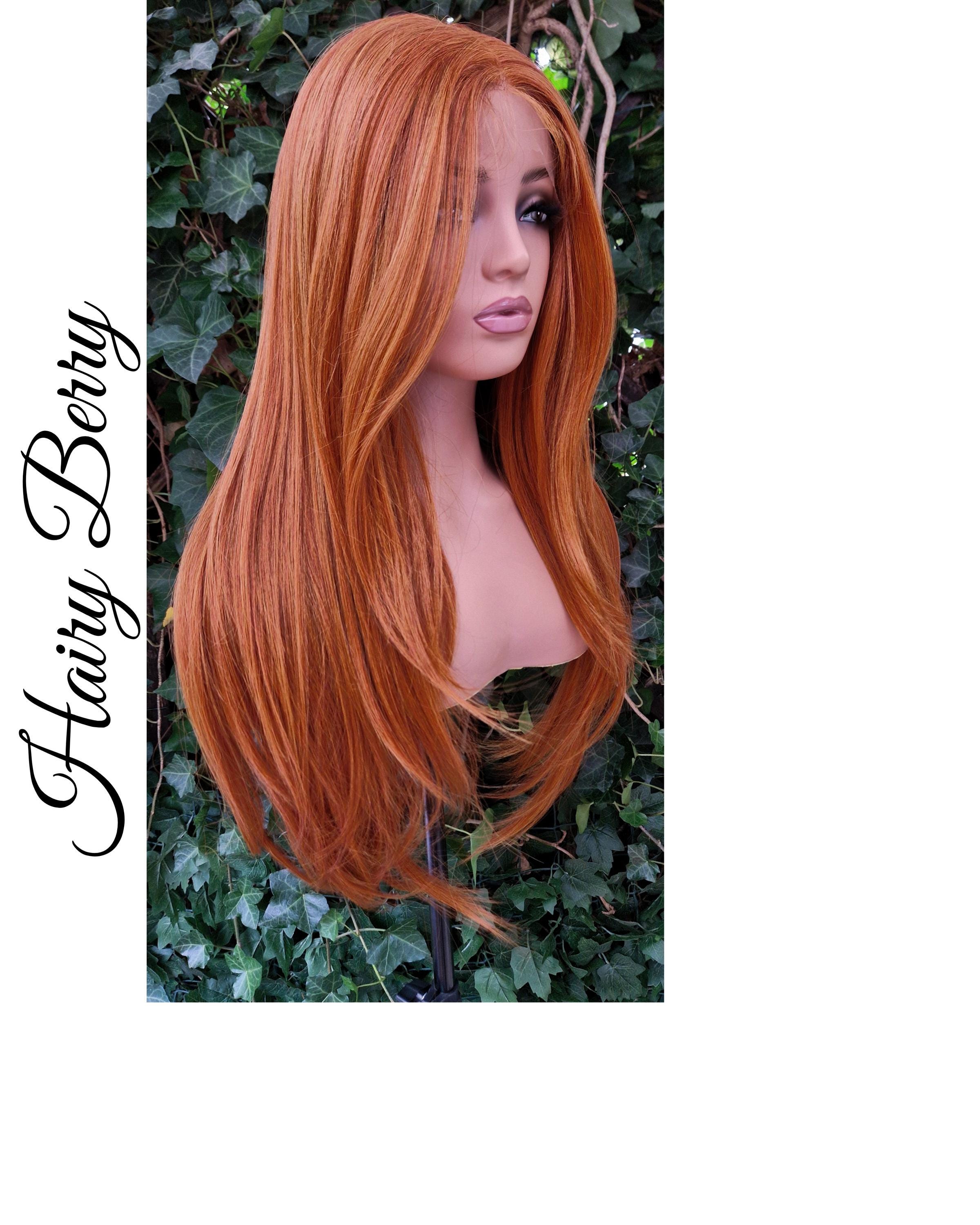 Perruque Longue Femme NOEMIE 27 - Biondo Rame (blond Cuivré) - Synthétique Lisse - Bonnet Moyen - Neuf Avec étiquettes