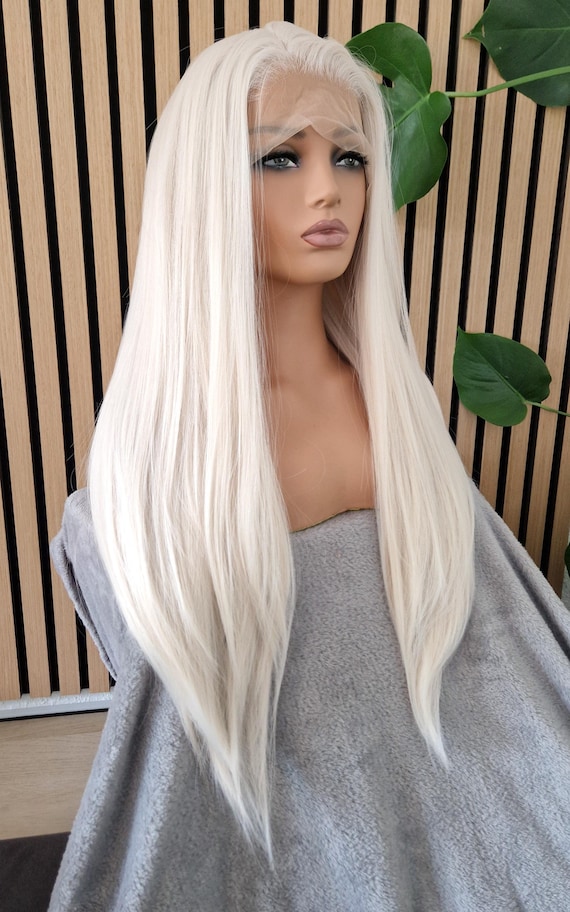 Lace Front Wig, Drag Queen Wig, Fantasy, Platinum Blonde Wig  display picture 1
