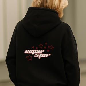 Retro Y2K Graphic Fleece Hoodie | Unisex Luxury Streetwear | Oversized Back Print Sweatshirt