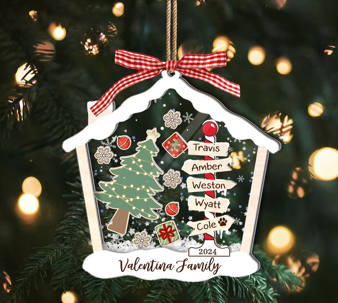 Family Christmas Shaker Ornament, Family Christmas Gift