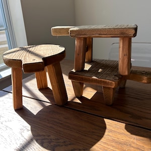 Handmade Rustic Wood Riser: Brown Plant Stand, Kitchen & Cake Decor
