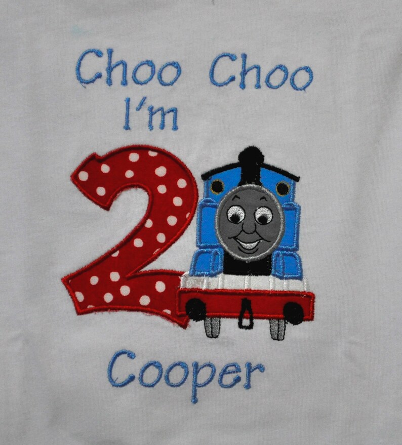 Thomas Train Birthday Shirt With Name Monogram and Age Number - Etsy