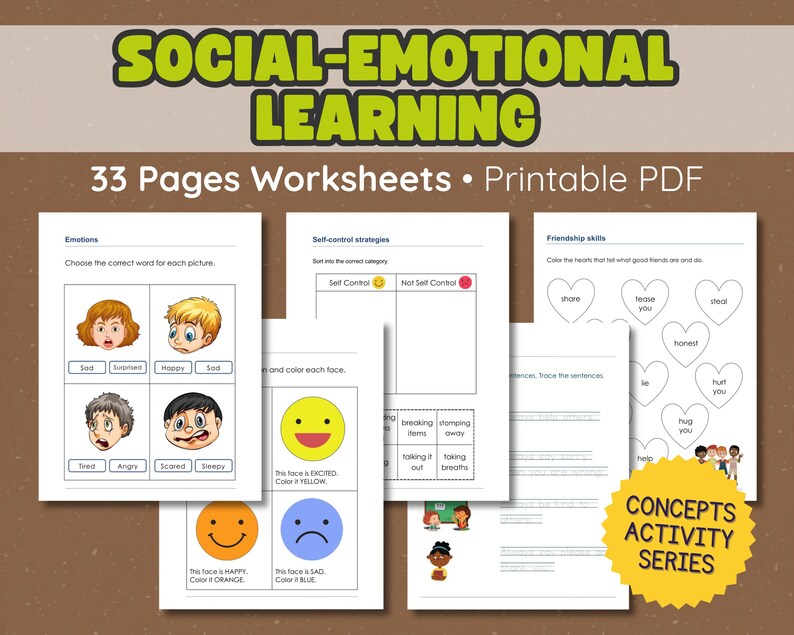 Sel Worksheets.pdf Social Emotional Learning (SEL) Worksheets for Kindergarten | Feelings ...