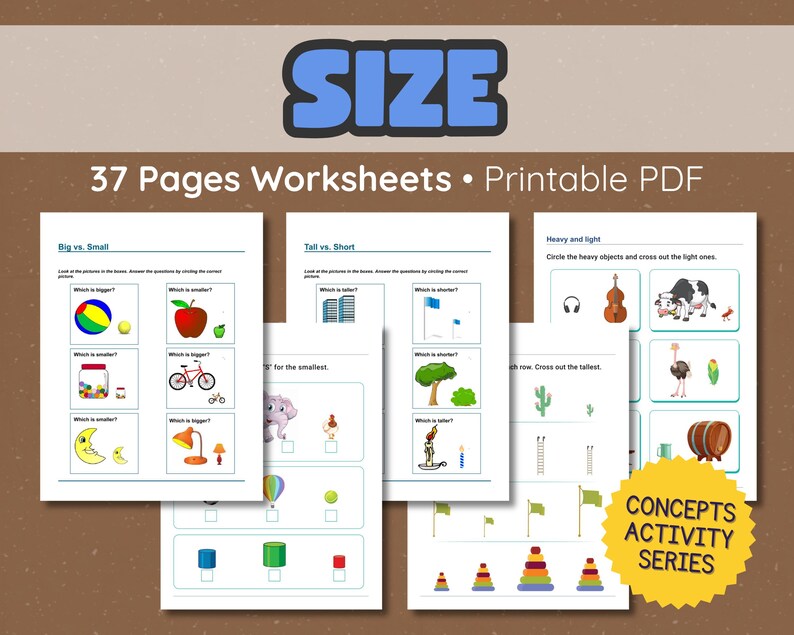 Size Comparison Worksheets for Preschool & Kindergarten | Big Small ...