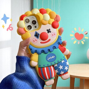 3D Cartoon Silikon Joker Clown Handytasche für iPhone