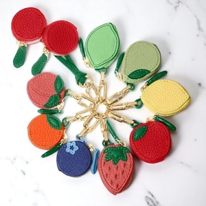 Mini Kirschfrucht Form Geldbörse Erdbeere Nette PU Leder Anhänger koreanischen Stil Schlüsselbund Kopfhörer Tasche Mini Aufbewahrungstasche