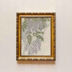 Wisteria - UNFRAMED original watercolor print - floral wall art eclectic botanical wisteria art with a vintage aesthetic