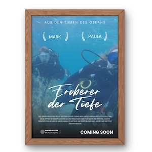 Personalisierbares Taucher-Filmposter | Tauchabenteuer Geschenk | Individuelles Poster für Taucher