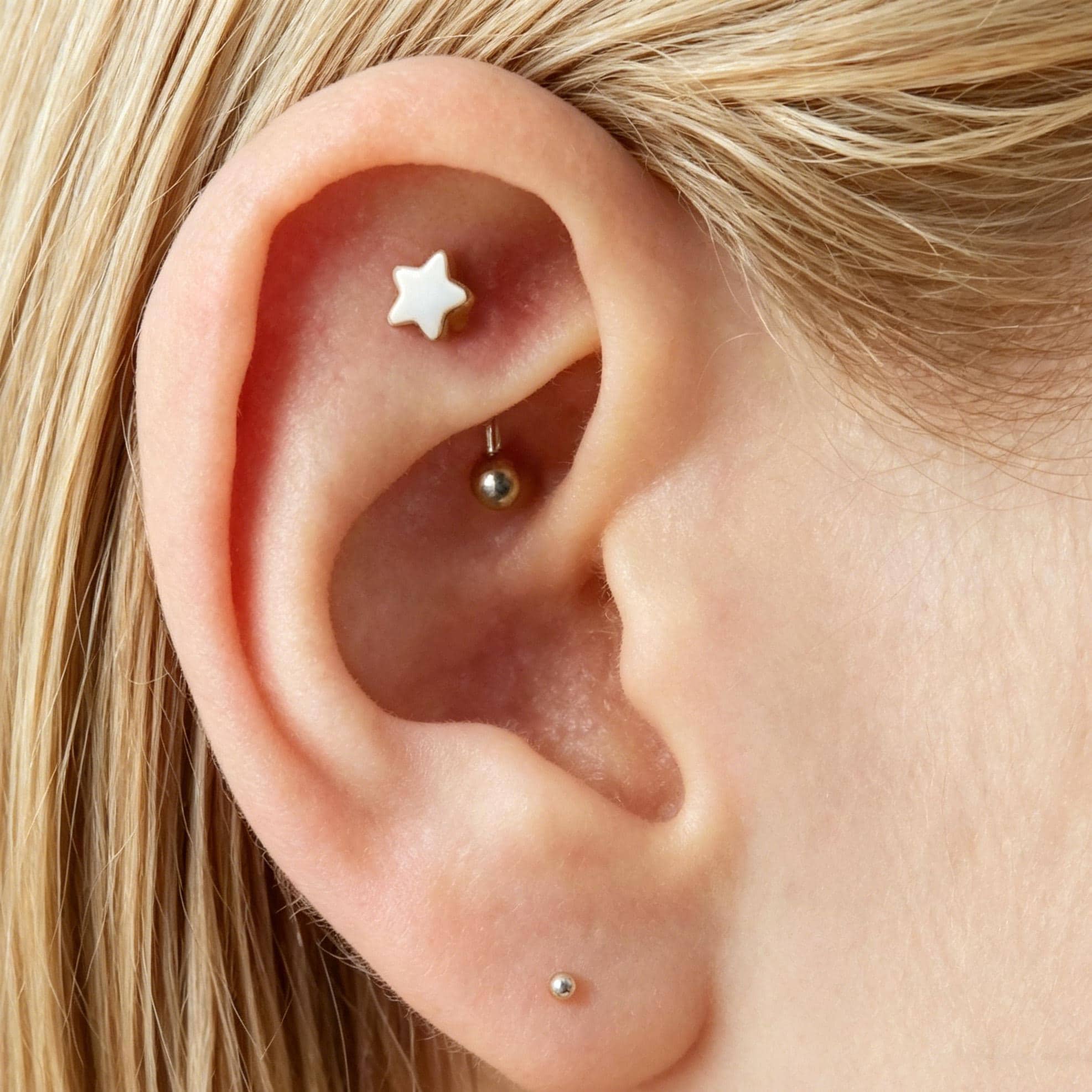 16G Titanium Moon/star/heart Vertical Labret Curved Barbell/cartilage ...