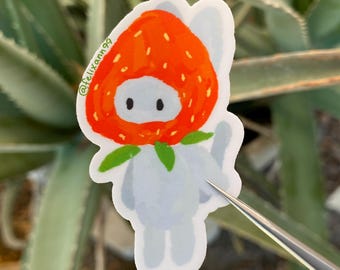 Strawberry Cat - Cute Sticker - Water Proof - Vinyl Laptop Decal - Etsy