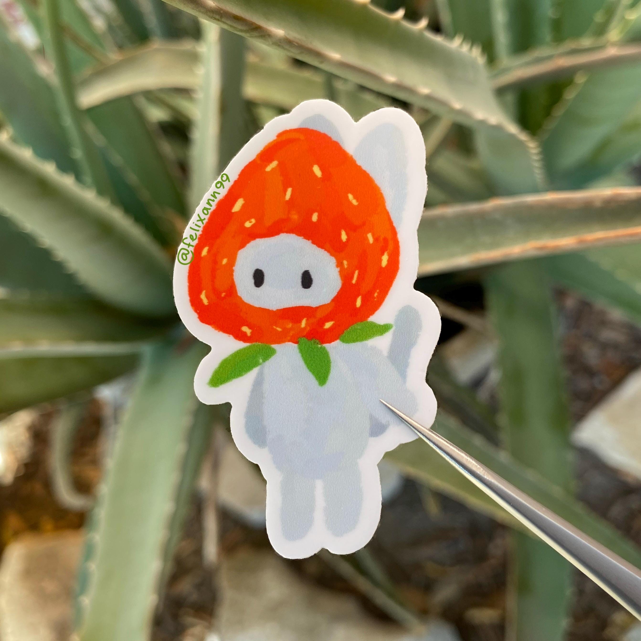 Strawberry Cat Waterproof Vinyl Sticker | Fruit Stickers, Kindle Case ...