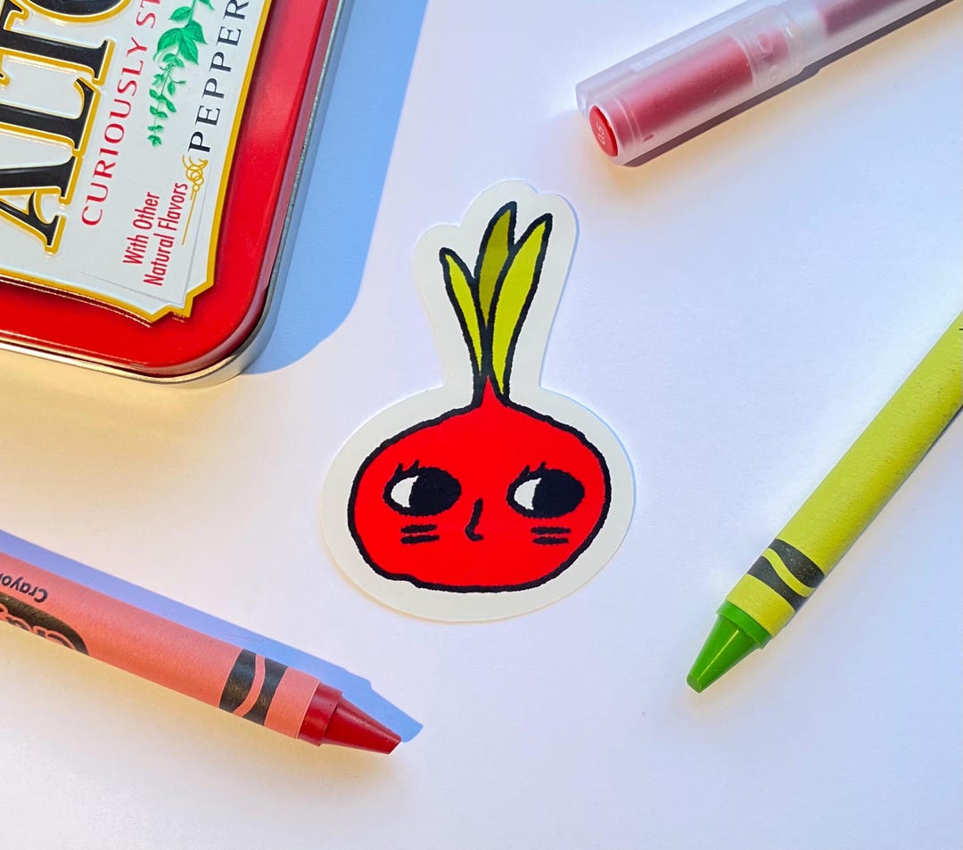 Radish Vinyl Sticker Gifts for Plant Lovers, Foodies, Gardeners, Laptop ...