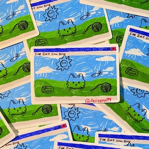 Windows Cat Vinyl Sticker | Waterproof, Laptop decal, Journal deco, Cyber core