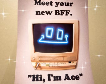 ACEPOSING - Ace the TV 11 mal 17 Vintage Poster Print