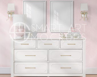 Rosa Kinderzimmer Mockup, Kinderzimmer Mockup, Rosa Schlafzimmer Mockup, Mädchenzimmer Mockup, Kinderzimmer Kunst Mockup, Rosa Mockup, Kinderzimmer Dekor Mädchen