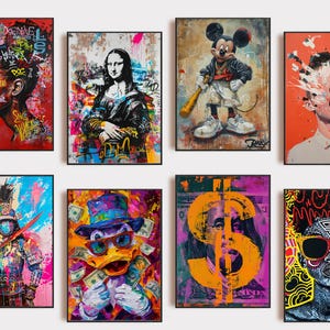 Pop Art Poster MEGA BUNDLE of 410 Prints - Warhol Banksy Inspired Wall Art - Modern Urban Home Decor - Digital Download Printable Art