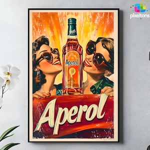 Vintage Aperol Advertisement Print: 1950s Retro Bar Decor (Digital Download)