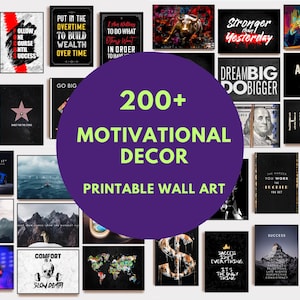 MEGA BUNDLE von 200 motivierende Wand Kunst Dekor inspirierendes druckbares Poster Erfolgs Zitate und positive Affirmation Print digitaler Download