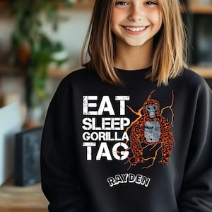 Custom Youth Gorilla Tag Sweatshirt: Birthday Party Tee