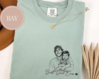 Custom Photo Shirt For Dad, Fathers Day Gifts, Father's Day Shirt, Personalized Dad Portrait Shirt, Dad Birthday Gifts, Gift for Husband
