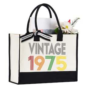 Vintage 1975 50th Birthday Tote Bag: Party Gift