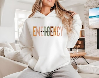 Emergency Nurse Sweatshirtt: RN Hoodie, ER Nurse Sweatshirt, Medical Worker Gift
