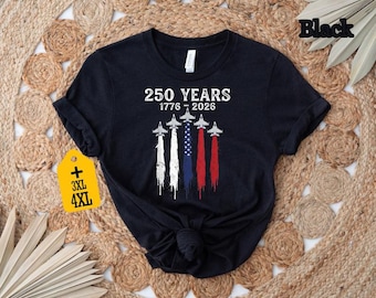 USA 250th Anniversary Jet Fighter Shirt, Patriotic 1776-2026 Tee