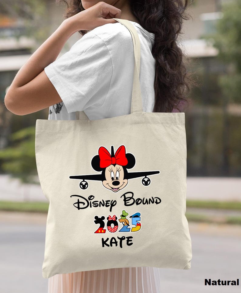 Personalized Disney Vacation Tote Bag, Minnie Mouse Design, 2025 image 1