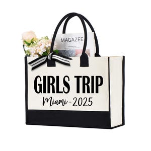 Personalized Girls Trip Tote Bag: Custom Vacation Gift