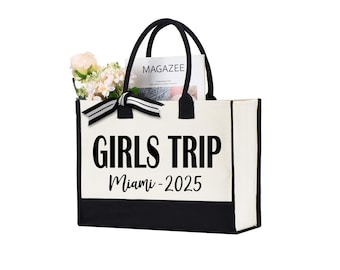 Personalized Girls Trip Tote Bag: Custom Vacation Gift
