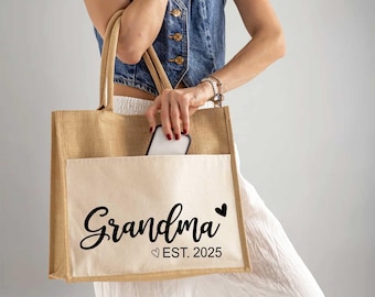 Personalized Grandma Est. 2025 Tote Bag, Mother's Day Gift