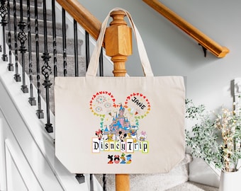 Disney Trip 2025 Tote Bag, Custom Characters Gift