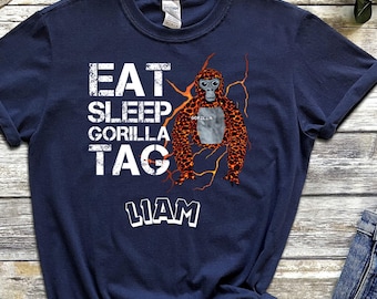 Camiseta juvenil personalizada con etiqueta de gorila: camiseta de fiesta de cumpleaños