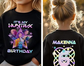 Camiseta personalizada de cumpleaños de Hun-trix, camiseta de anime Kpop, nombre personalizado
