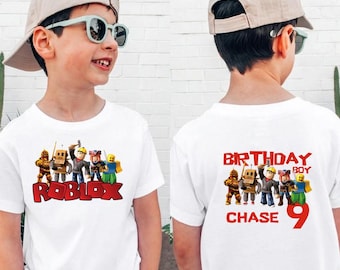 Personalized Roblox Birthday Boy Shirt, Gamer Party Tee, Custom Name Age