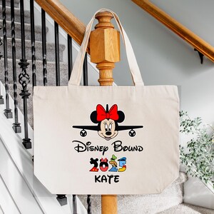 Minnie Mouse Disney Bound Tote Bag, Personalized 2025 Trip Gift imagem 1