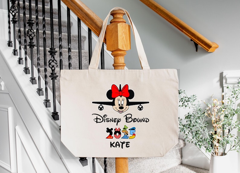 Minnie Mouse Disney Bound Tote Bag, Personalized 2025 Trip Gift imagem 1