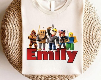 Personalized Roblox Birthday Shirt, Custom Kids Gamer Tee, Roblox Party Outfit
