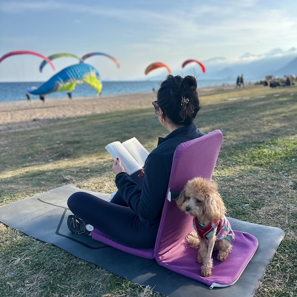 Silla de meditación plegable: soporte vertical cómodo para yoga